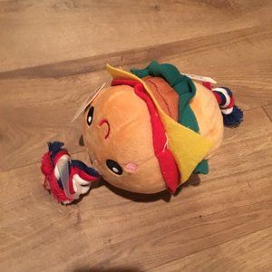 LEAPS&BOUNDS Dog Plush Burger Rope Toy NEW